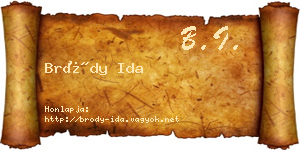 Bródy Ida névjegykártya