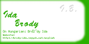ida brody business card